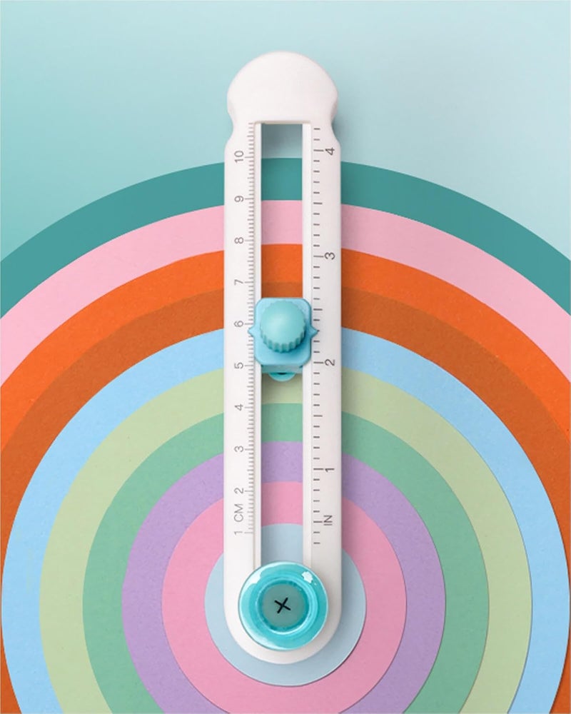 Othaim أداة قطع الدائرة للحرف الورقية - قاطع دوار لقص الدوائر لعمل الألبومات، صنع بطاقات، الفن والحرف اليدوية، يناسب الدوائر ذات نصف القطر بين 0.6"-4" - Image 1